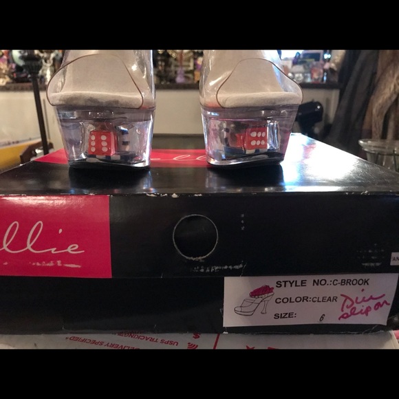 6 inch Dice Heels Slip Ons size 6 - Picture 3 of 4